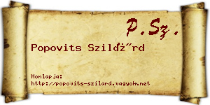 Popovits Szilárd névjegykártya